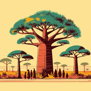 Tree Baobab Madagascar Stickdatei