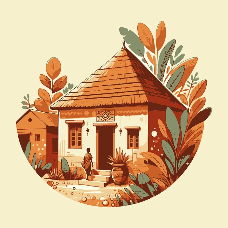 House Nature Roof Stickdatei – Natur