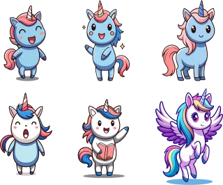 Unicorn Fantasy Animals Stickdatei – Kinder