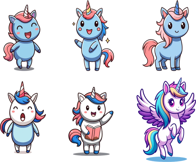 Unicorn Fantasy Animals Stickdatei – Kinder