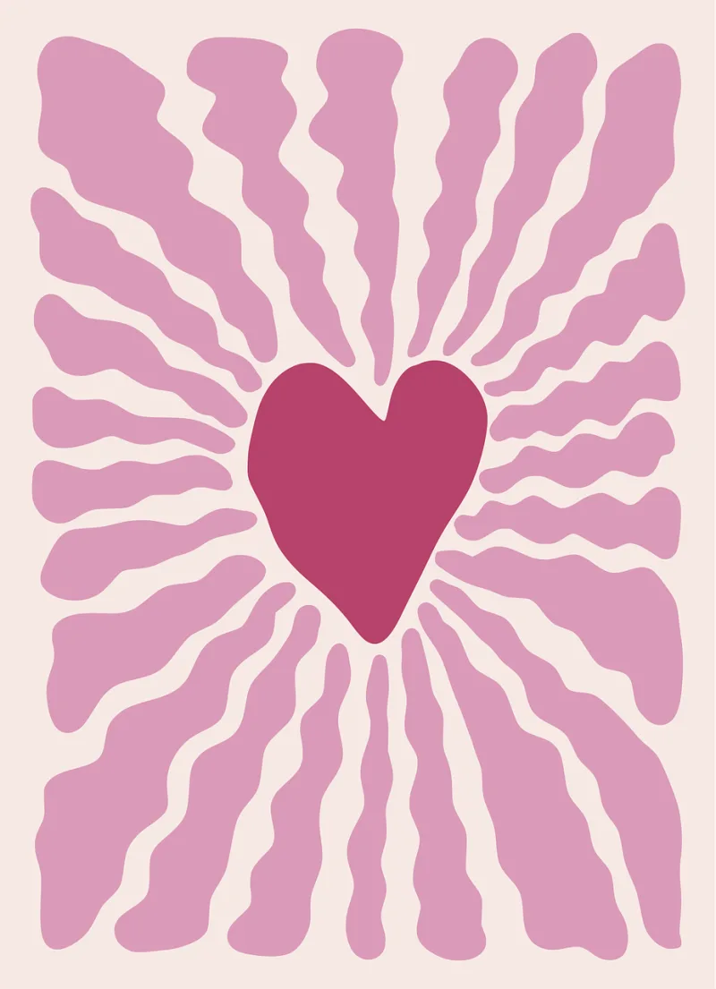 Heart Graphic Ornament Stickdatei – Blumen