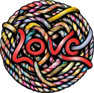 Love Rope Typography Stickdatei