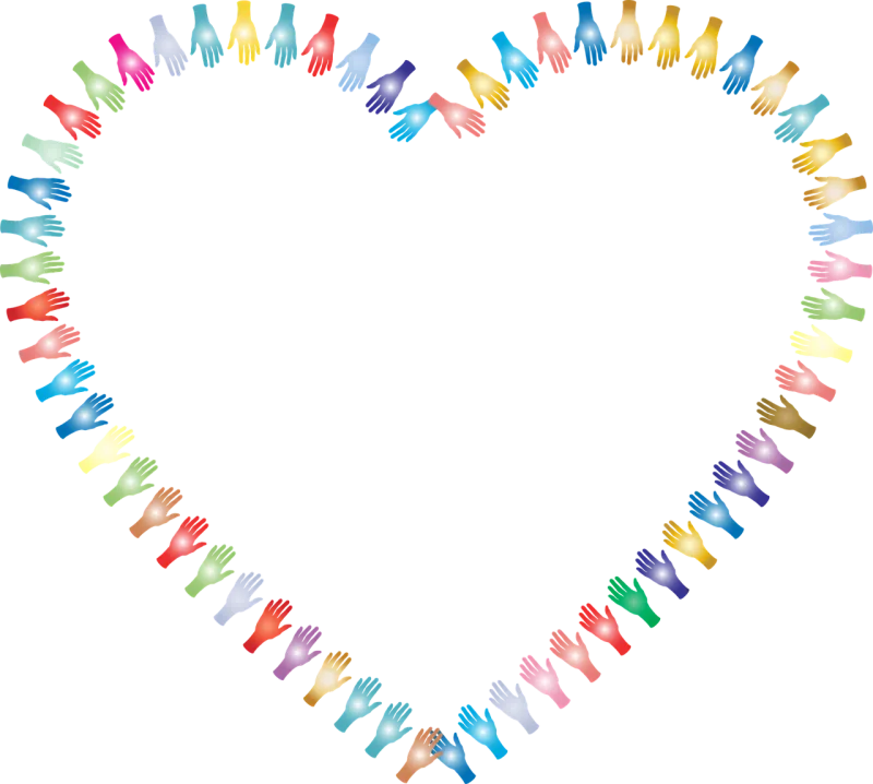 Hands Frame Border Stickdatei – Herzen & Liebe