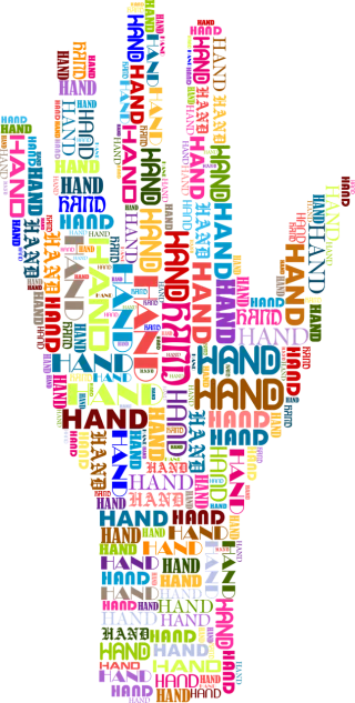 Hand Fingers Typography Stickdatei