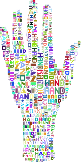 Hand Fingers Typography Stickdatei