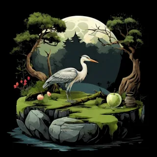 Heron Garden Bird Stickdatei – Essen & Trinken