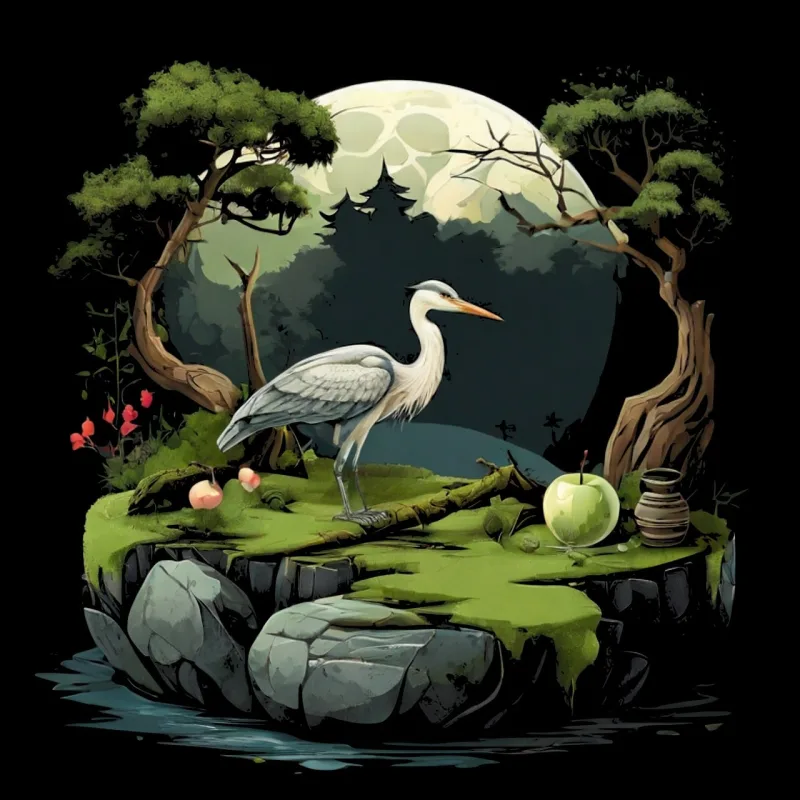 Heron Garden Bird Stickdatei – Essen & Trinken