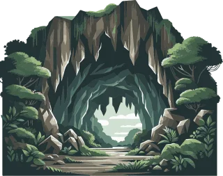 Cave Moutains Clouds Stickdatei