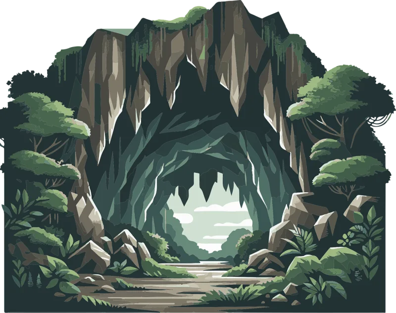 Cave Moutains Clouds Stickdatei – Natur