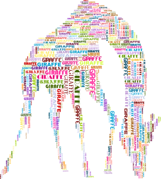 Giraffe Animal Typography Stickdatei