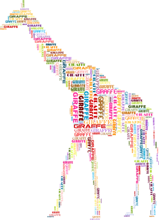 Giraffe Animal Typography Stickdatei