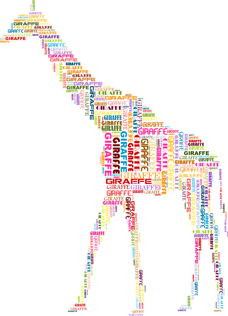 Giraffe Animal Typography Stickdatei – Natur