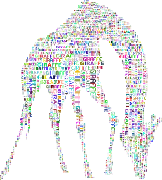Giraffe Animal Typography Stickdatei