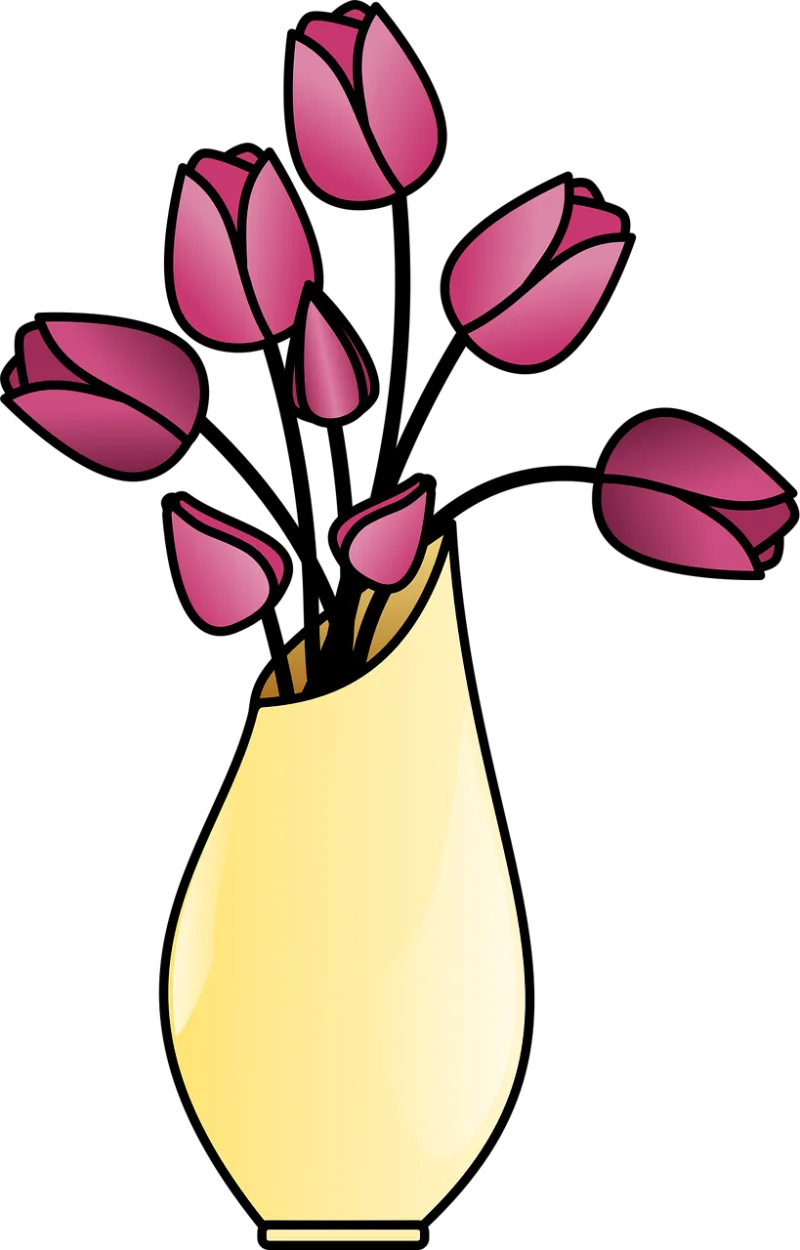 Tulip Flowers Vase Stickdatei – Blumen