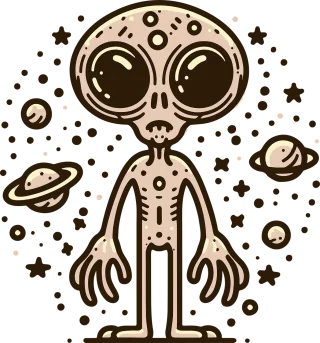Alien Drawing Pattern Stickdatei