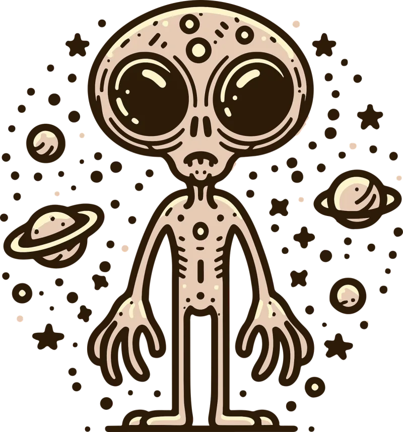 Alien Drawing Pattern Stickdatei – Natur