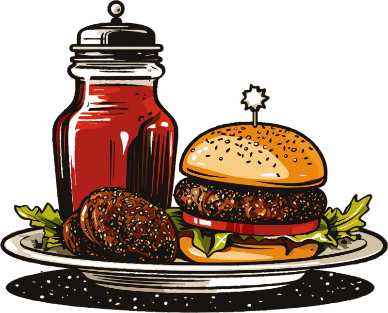 Hamburger Burger Cheeseburger Stickdatei – Essen & Trinken