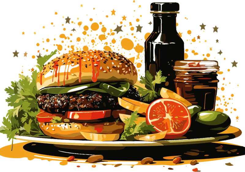 Hamburger Burger Cheeseburger Stickdatei – Essen & Trinken