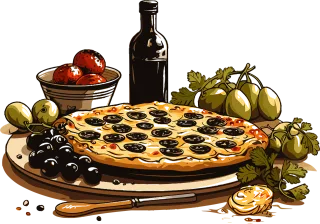 Pizza Tomato Sesame Stickdatei