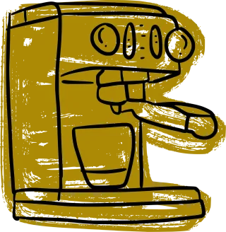 Coffee machine Caffeine Sketch Stickdatei