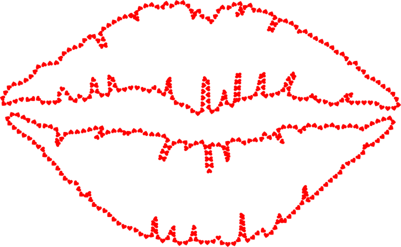 Lips Heart Love Stickdatei – Herzen & Liebe