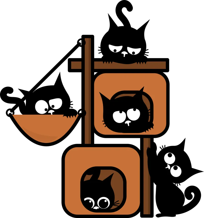 Cats Kittens Cat tree Stickdatei – Tiere