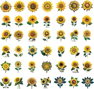 Ai generated Sunflowers Yellow Stickdatei