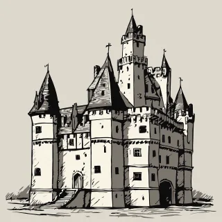 Ai generated Castle Fortress Stickdatei