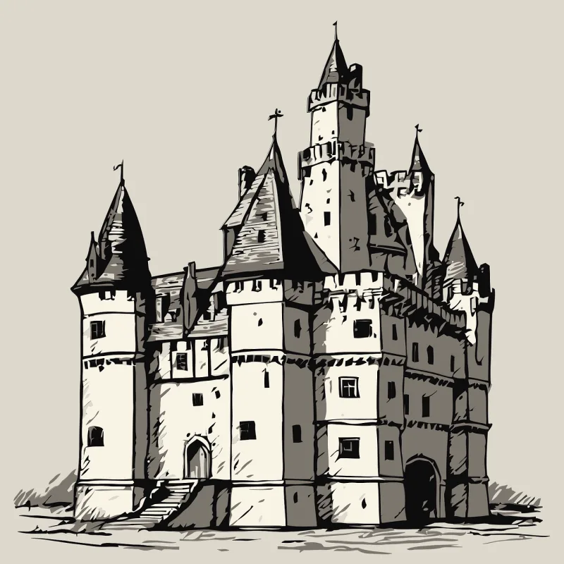 Ai generated Castle Fortress Stickdatei – Kinder