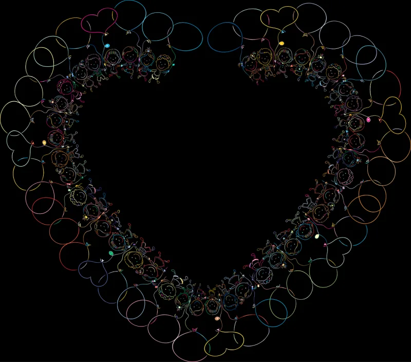 Heart Love Frame Stickdatei – Kinder