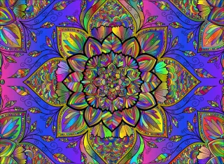 Mandala Floral Background Stickdatei – Blumen