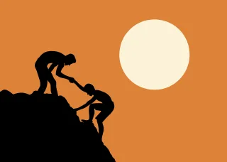 Mountain climbing Support Help Stickdatei