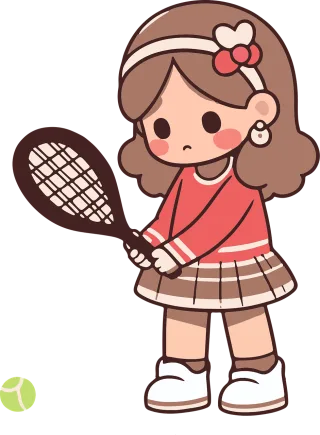 Woman Tennis Cartoon Stickdatei