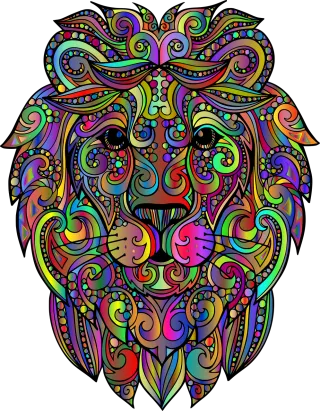 Lion Feline Mandala Stickdatei – Tiere