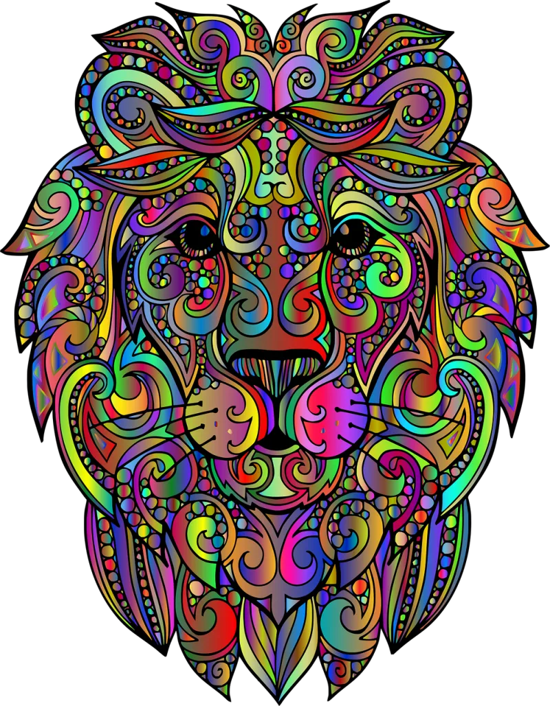 Lion Feline Mandala Stickdatei – Tiere