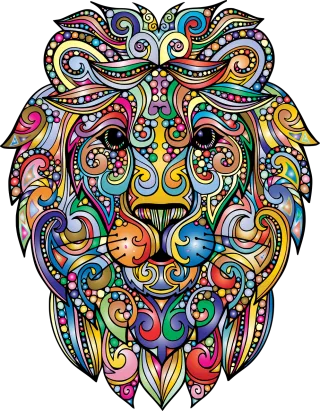 Lion Feline Mandala Stickdatei – Tiere