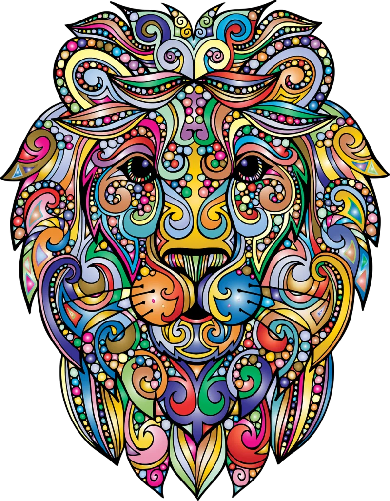 Lion Feline Mandala Stickdatei – Tiere