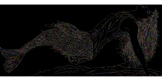 Mermaid Woman Line art Stickdatei