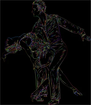 Couple Dancing Line art Stickdatei