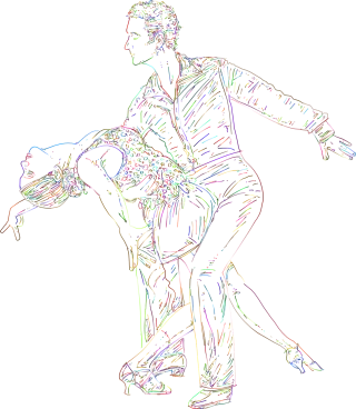 Couple Dancing Line art Stickdatei