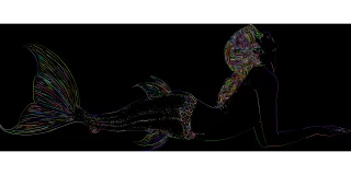 Mermaid Woman Nature Stickdatei