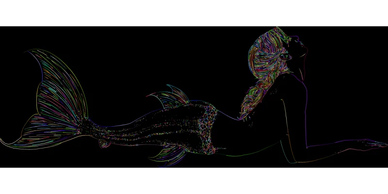 Mermaid Woman Nature Stickdatei – Kinder