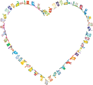 Cats Heart Love Stickdatei