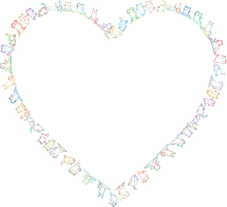 Cats Heart Love Stickdatei