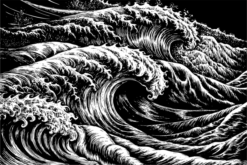 Ai generated Ocean Water Stickdatei – Natur