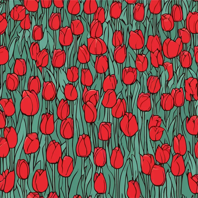 Ai generated Red Tulips Stickdatei – Blumen