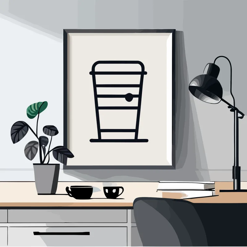 Ai generated Coffee Work space Stickdatei – Essen & Trinken