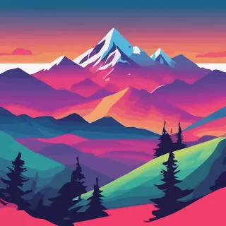 Ai generated Mountain Colorful Stickdatei