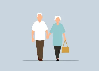 Elderly Couple Walking Stickdatei – Herzen & Liebe