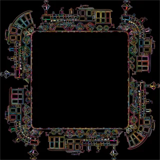 Train Locomotive Frame Stickdatei